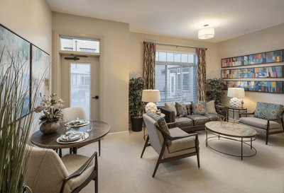 Bright and welcoming common area with comfortable seating