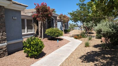 Pathway leading to the entrance of a senior home