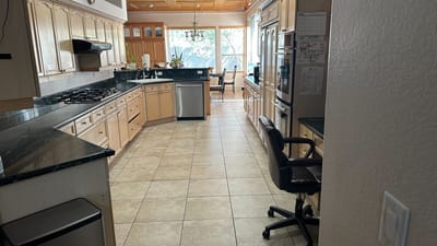 Bright kitchen area with modern appliances
