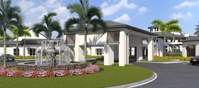 Front entrance and landscaping of Watercrest St. Lucie West