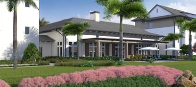 Exterior view of Watercrest St. Lucie West with gardens