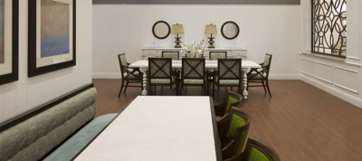 Modern dining room with elegant decor
