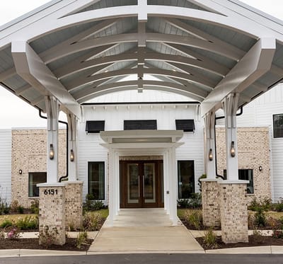 Entrance of Watercrest Myrtle Beach with modern architecture