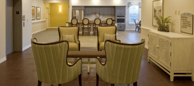 Common area seating with elegant decor