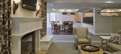 Interior view of a common area in a senior living facility