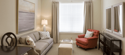 Bright interior living space with comfortable furniture