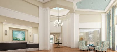 Bright and welcoming lobby area with modern decor
