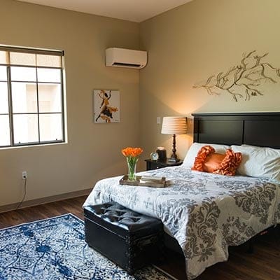 Cozy resident room with decorative accents