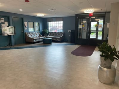 Interior view of the facility's lobby area