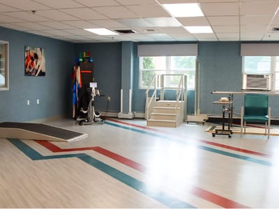 Interior view of a therapy room at the facility