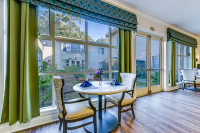 Dining area with a view to an outdoor space