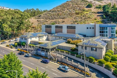 Aerial view of Mission Villa Senior Living facility