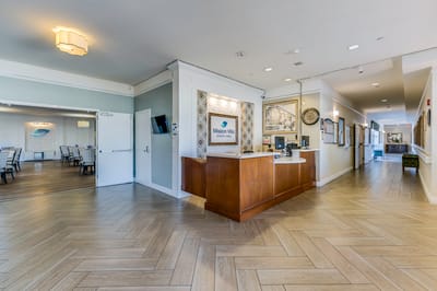 Interior view of the reception area at Mission Villa
