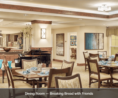 Dining room set for a meal with friends