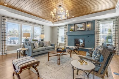 Bright common area with seating and decor