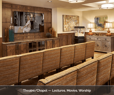 Interior view of a seating area in a communal space