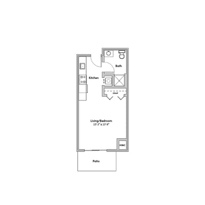 Architectural floor plan of a resident unit