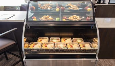 Food display in a facility dining area
