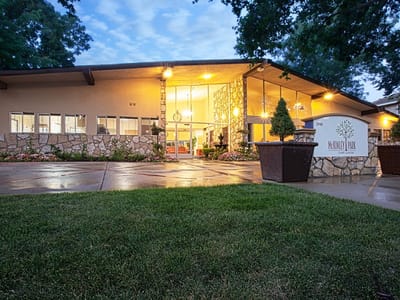 Exterior view of McKinley Park Care Center with landscaped entrance