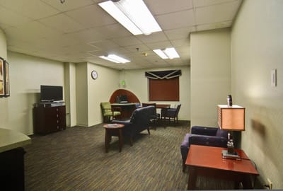 Interior view of a common room with furniture