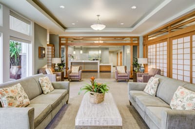 Bright and welcoming lobby area with comfortable seating