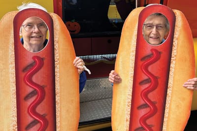 Residents having fun at an outdoor event