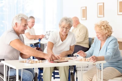 Residents engaging in a game activity.