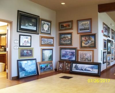 Art gallery wall in a common area