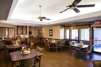 Dining area with tables and seating