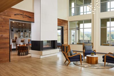 Interior view of a welcoming social lounge area