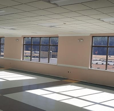 Interior view of a spacious room with natural light