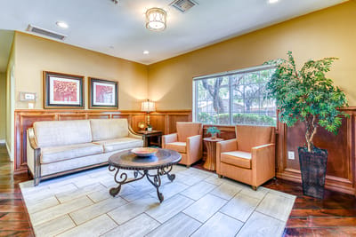 Comfortable lounge area in the facility
