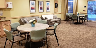 Common area with seating and decor