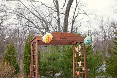 Decorative entrance to an herb garden.