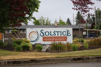 Outdoor sign for Solstice Senior Living at Point Defiance