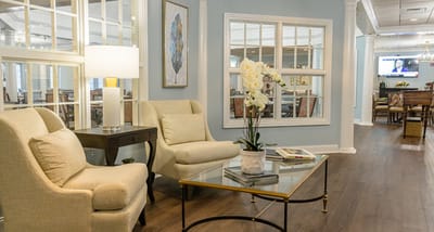 Comfortable seating area in a common room