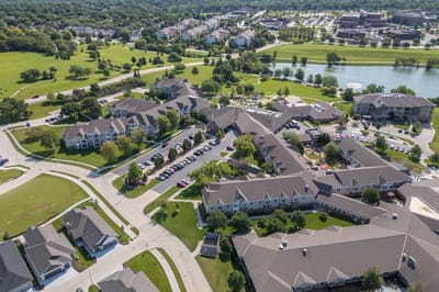 Aerial view of the facility and surrounding area.