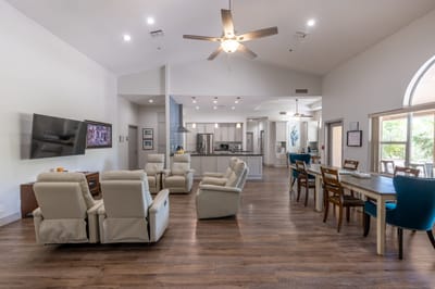 Spacious common area with comfortable seating