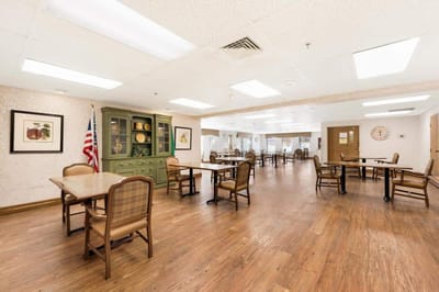 Dining area with tables and chairs