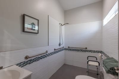 Accessible bathroom with safety features