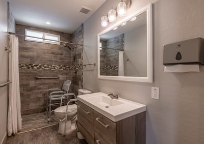 Accessible bathroom with modern fixtures