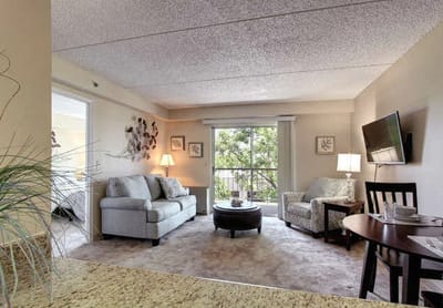 Cozy living area in a retirement facility