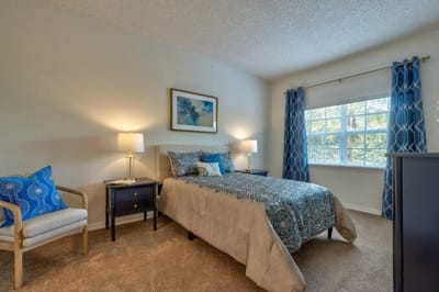 Cozy bedroom in a senior living facility