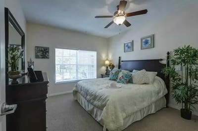 Cozy bedroom in a senior living facility