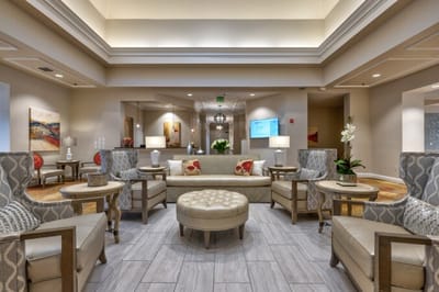Bright interior common area with comfortable seating