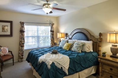 Cozy bedroom in a senior living facility