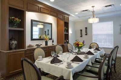 Elegant dining room set for a meal