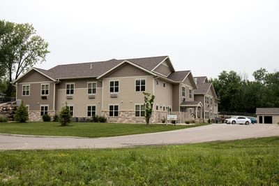 Exterior view of the assisted living facility building