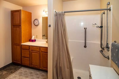 Accessible bathroom in a senior living facility