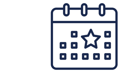Simple calendar graphic with a star